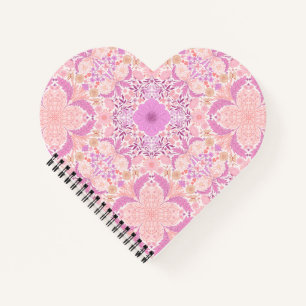 Retro garden florals in pink notebook