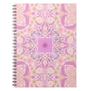 Retro garden florals in pink notebook
