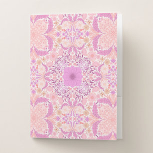 Retro garden florals  in pink pocket folder