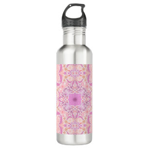 Retro garden florals  in pink stainless steel water bottle