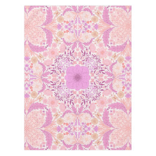 Retro garden florals in pink tablecloth