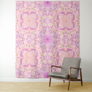 Retro garden florals  in pink tapestry