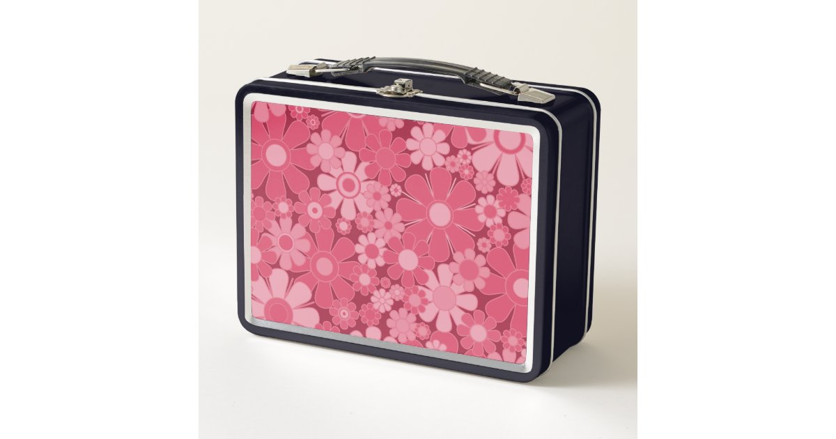 Red Preppy Flowers Lunch Box for Kids