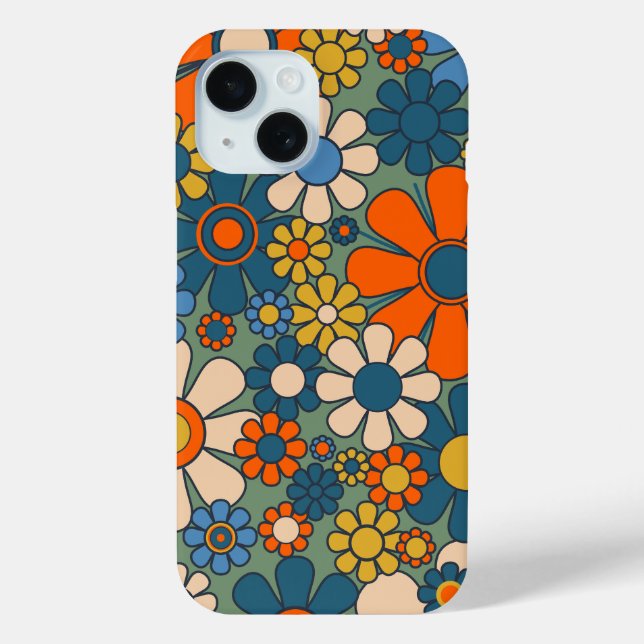 Retro Garden Flowers Floral Pattern Case-Mate iPhone Case (Back)