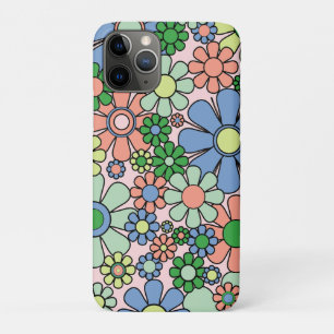 Retro Garden Flowers Groovy 60s 70s Spring Pastel iPhone 11 Pro Case