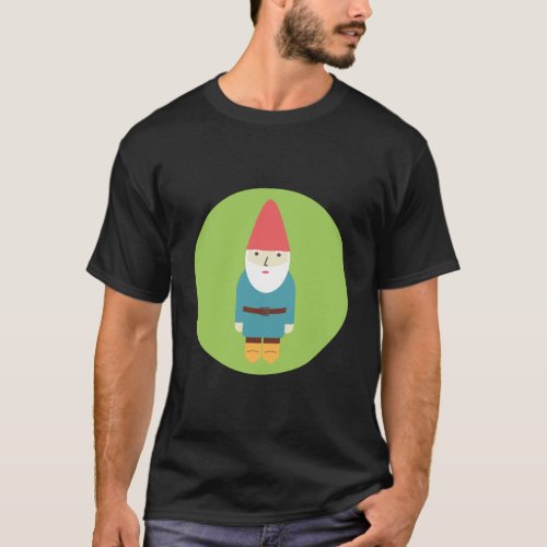 Retro Garden Gnome Print T_Shirt