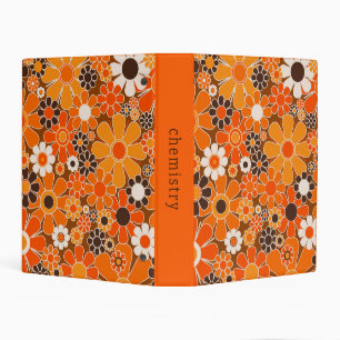 Retro Garden Groovy Floral 60s 70s Chemistry Mini Binder