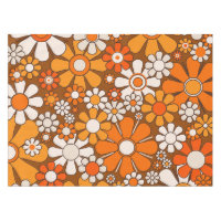 Retro Garden Groovy Floral 60s 70s Pattern Tablecloth