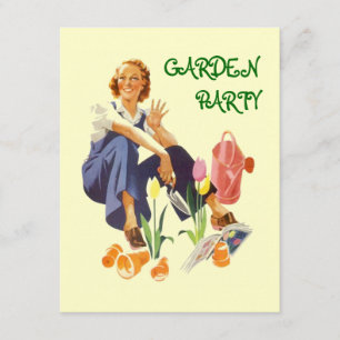 Retro Garden Party Invitation ~ Easy to Customize
