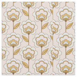 Retro Garden Pink Floral Pattern Fabric
