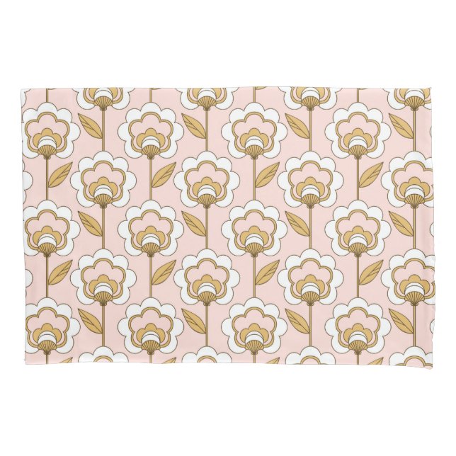 Retro Garden Pink Floral Pattern Pillow Case (Front)
