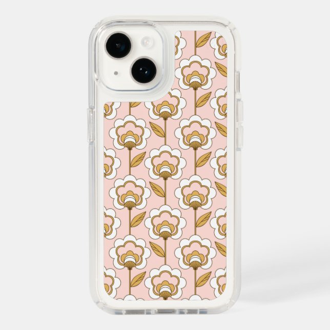 Retro Garden Pink Floral Pattern Speck iPhone Case (Front)