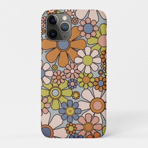 Retro Garden Vintage 60s 70s Aesthetic Flowers iPhone 11 Pro Case