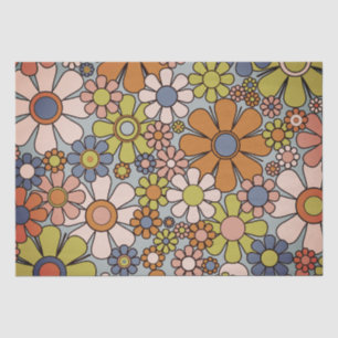 Retro Garden Vintage 60s 70s Aesthetic Flowers Tissue Paper