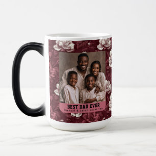 Retro Gardenias Bouquet Dog Dad Photo Espresso Color Morph Mug