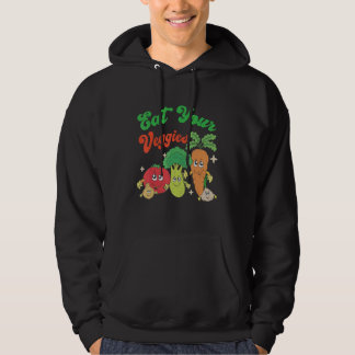 Retro Gardening Vegetables Saying Happy Farmer Hoodie