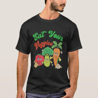 Retro Gardening Vegetables Saying Happy Farmer T-Shirt