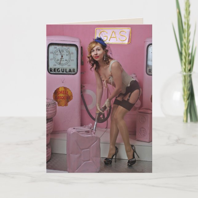 RETRO GARTER STOCKINGS PINUP GIRL BIRTHDAY CARDS (Front)