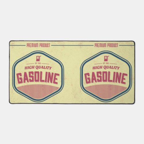 Retro Gasoline Label Desk Mat