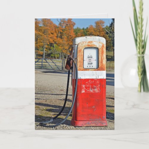 Retro Gasoline Pump Birthday Card