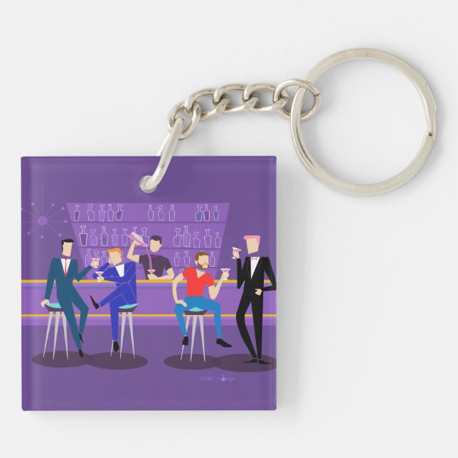 Retro Gay Bar Acrylic Keychain (Back)