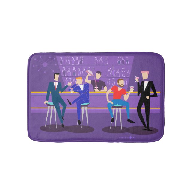 Retro Gay Bar Bath Mat (Front)