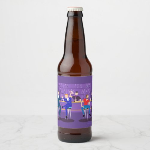 Retro Gay Bar Beer Bottle Label