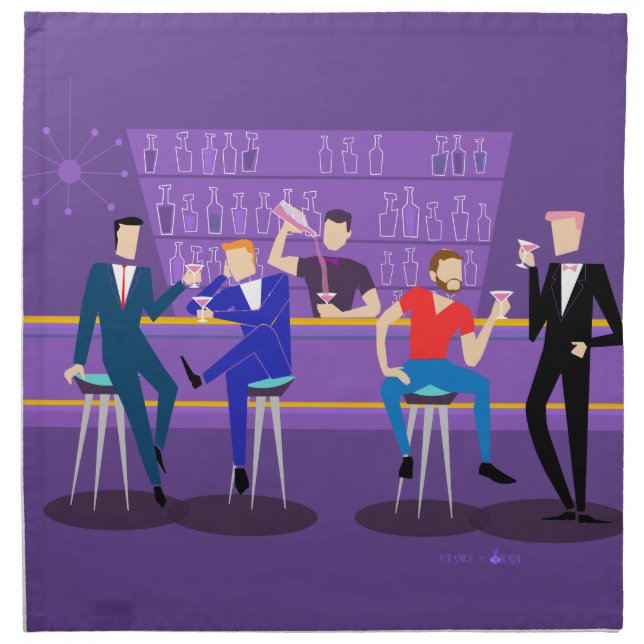 Retro Gay Bar Cloth Napkins (Front)