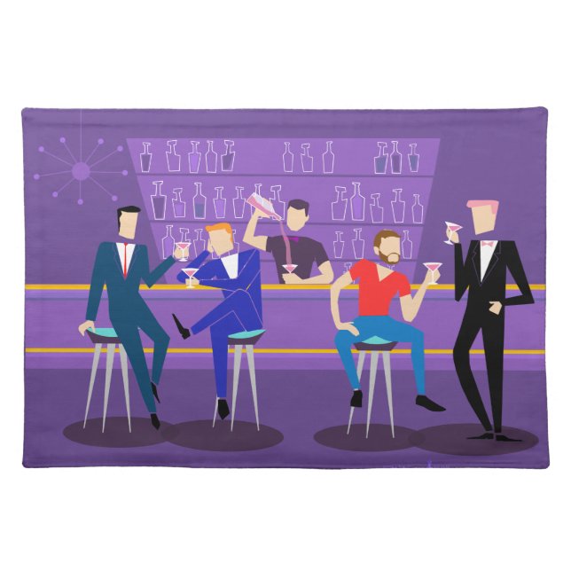 Retro Gay Bar Cloth Placemat (Front)