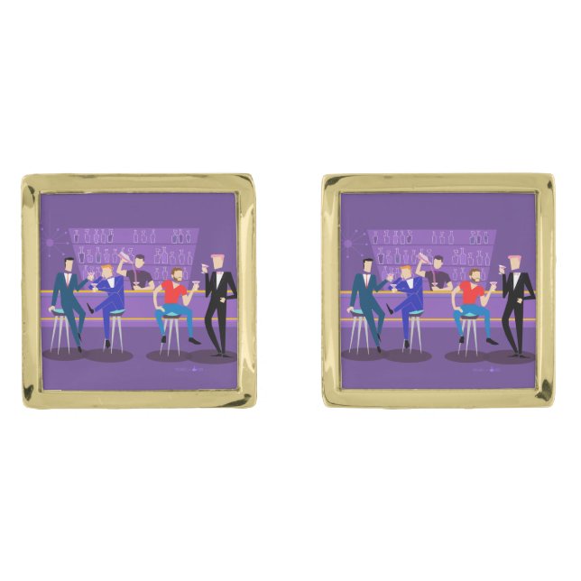 Retro Gay Bar Cufflinks (Front)