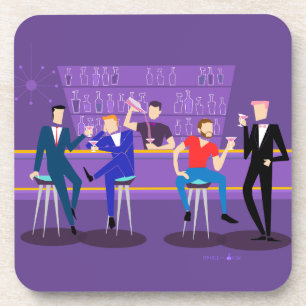 Retro Gay Bar Hard Plastic Coasters