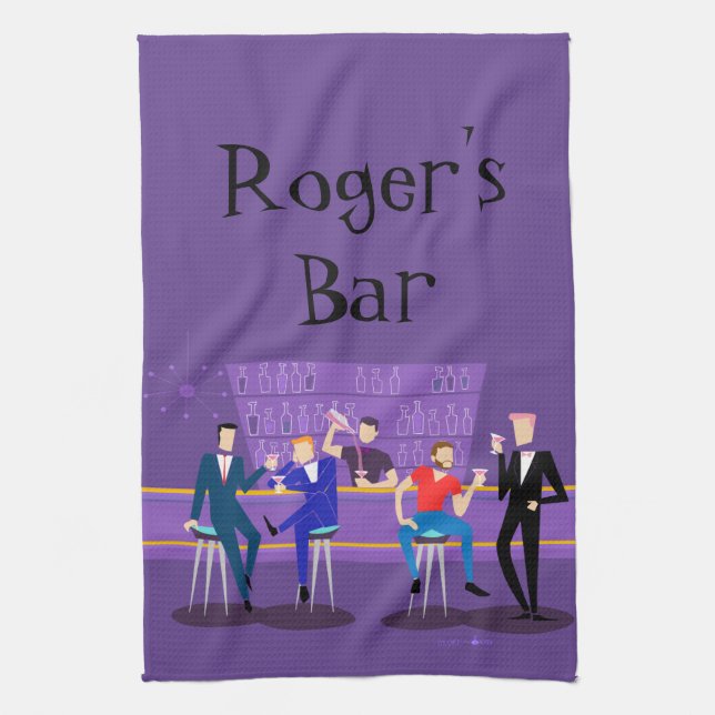 Retro Gay Bar Kitchen Towel (Vertical)