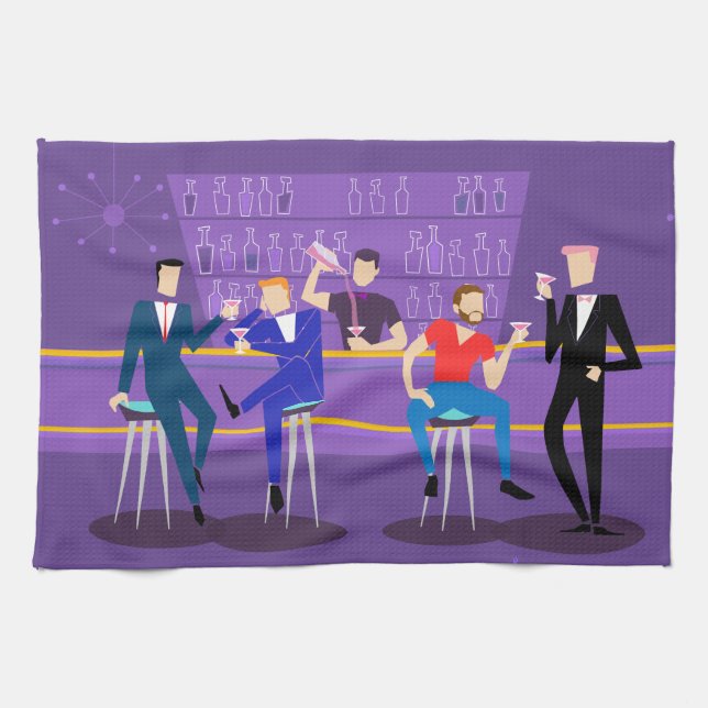 Retro Gay Bar Kitchen Towel (Horizontal)