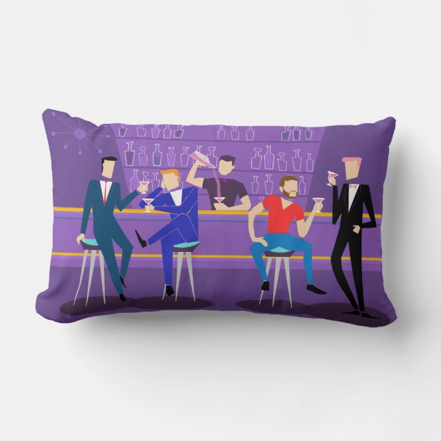 Retro Gay Bar Lumbar Pillow (Front)