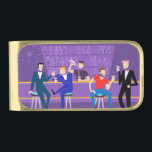 Retro Gay Bar Money Clip<br><div class="desc">This Retro Gay Bar Money Clip design is purple, kitschy, and utterly fabulous! Sitting on mid century modern barstools, drinking their fun, pink beverages, these dapper gentlemen are having a gay ol’ time. The hunky bartender with a pink bowtie is already pouring the next round. The silhouettes of atomic liquor...</div>