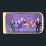 Retro Gay Bar Money Clip<br><div class="desc">This Retro Gay Bar Money Clip design is purple, kitschy, and utterly fabulous! Sitting on mid century modern barstools, drinking their fun, pink beverages, these dapper gentlemen are having a gay ol’ time. The hunky bartender with a pink bowtie is already pouring the next round. The silhouettes of atomic liquor...</div>