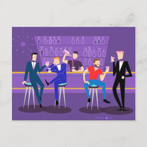Retro Gay Bar Postcard