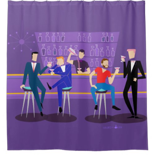 Retro Gay Bar Shower Curtain