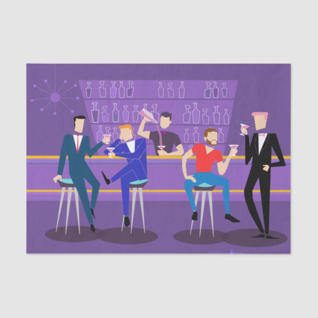 Retro Gay Bar Tissue Paper (Front)