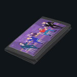 Retro Gay Bar Trifold Wallet<br><div class="desc">This Retro Gay Bar Trifold Wallet design is purple, kitschy, and utterly fabulous! Sitting on mid century modern barstools, drinking their fun, pink beverages, these dapper gentlemen are having a gay ol’ time. The hunky bartender with a pink bowtie is already pouring the next round. The silhouettes of atomic liquor...</div>