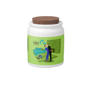 Retro Gay Couple in Love Candy Jar
