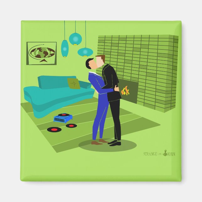 Retro Gay Couple in Love Magnet (Front)