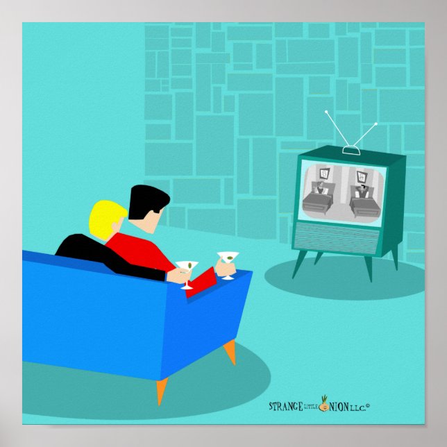 Retro Gay Couple Print, Value Poster Paper (Matte) (Front)