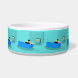 Retro Gay Couple Watching TV Ceramic Pet Bowl<br><div class="desc">This Retro Gay Couple Watching TV design is simply fabulous! The 1960s style, minimalist art design features the back of a cozy couple and binging their favorite black and white television show. The sophisticated, turquoise and teal room prominently features a stone wall. The well-dressed men are holding martinis. Cheers to...</div>