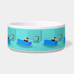 Retro Gay Couple Watching TV Ceramic Pet Bowl<br><div class="desc">This Retro Gay Couple Watching TV design is simply fabulous! The 1960s style, minimalist art design features the back of a cozy couple and binging their favorite black and white television show. The sophisticated, turquoise and teal room prominently features a stone wall. The well-dressed men are holding martinis. Cheers to...</div>
