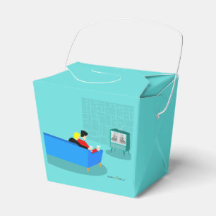 Retro Gay Couple Watching TV Favor Box