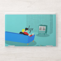 Retro Gay Couple Watching TV HP Laptop Skin
