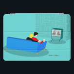 Retro Gay Couple Watching TV iPad Smart Cover<br><div class="desc">This Retro Gay Couple Watching TV design is simply fabulous! The 1960s style, minimalist art design features the back of a cozy couple and binging their favorite black and white television show. The sophisticated, turquoise and teal room prominently features a stone wall. The well-dressed men are holding martinis. Cheers to...</div>