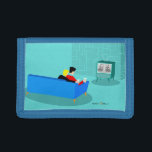 Retro Gay Couple Watching TV Photo Wallet<br><div class="desc">This Retro Gay Couple Watching TV design is simply fabulous! The 1960s style, minimalist art design features the back of a cozy couple and binging their favorite black and white television show. The sophisticated, turquoise and teal room prominently features a stone wall. The well-dressed men are holding martinis. Cheers to...</div>