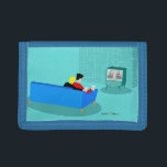 Retro Gay Couple Watching TV Photo Wallet<br><div class="desc">This Retro Gay Couple Watching TV design is simply fabulous! The 1960s style, minimalist art design features the back of a cozy couple and binging their favorite black and white television show. The sophisticated, turquoise and teal room prominently features a stone wall. The well-dressed men are holding martinis. Cheers to...</div>